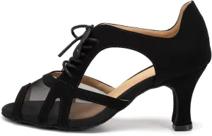 YKXLM Women's Ballroom Dance Shoes Latin Salsa Tango Professional Performance Open Toe Dancing Shoes Model 087