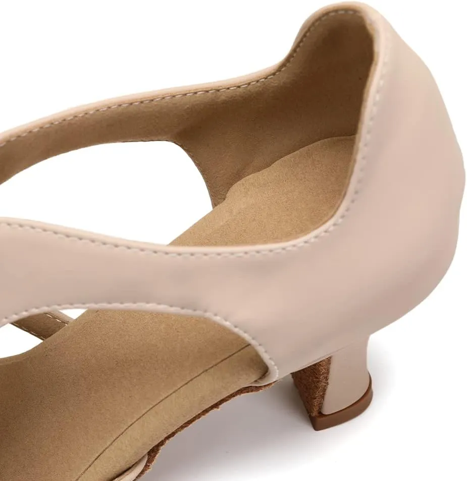 YKXLM Women's Ballroom Dance Shoes Latin Salsa Tango Professional Performance Open Toe Dancing Shoes Model 087